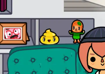 Golden poop decoration on display inside a Bop City apartment