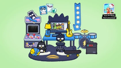 Badtz-Maru 2021 furniture pack theme — arcade gaming and punk sports room