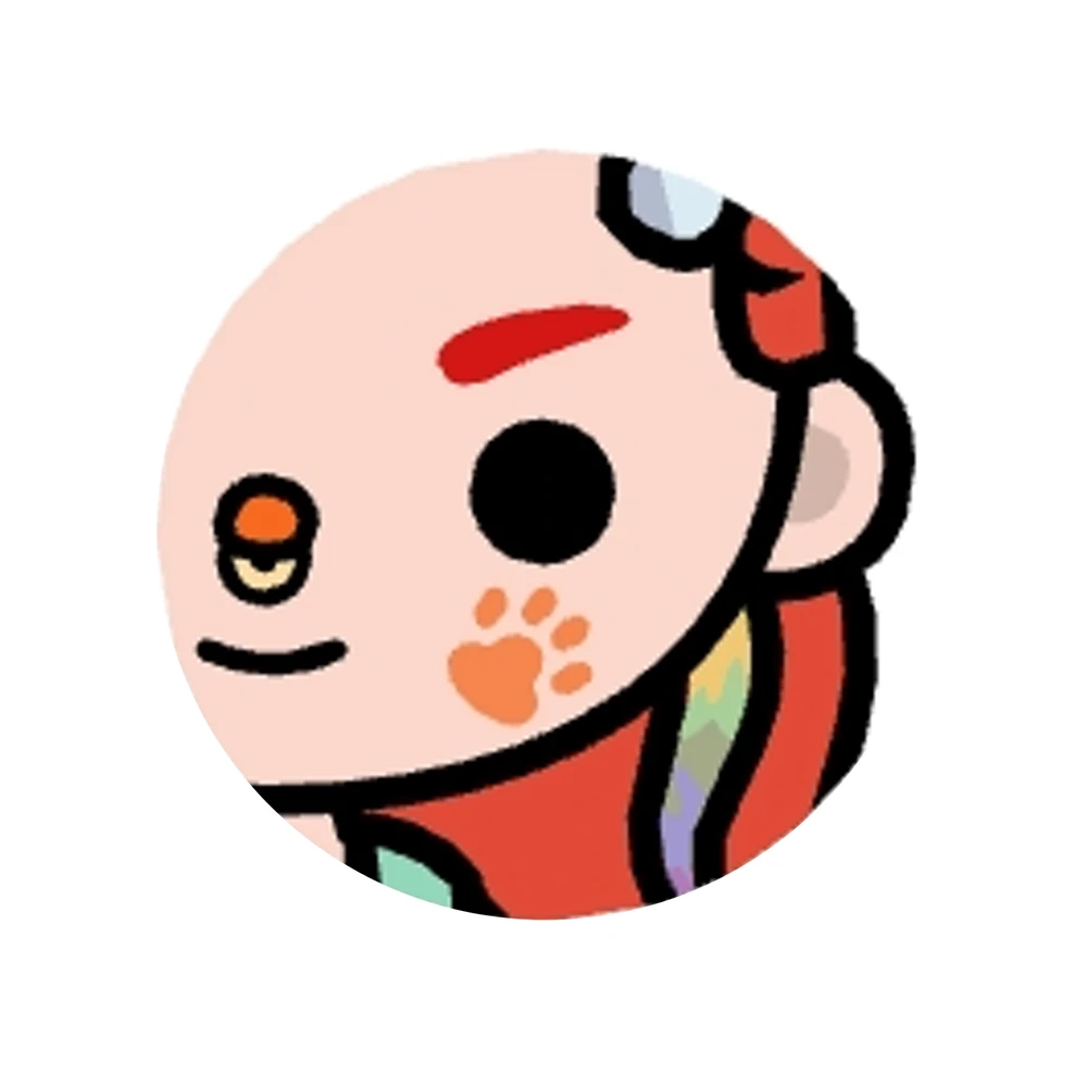 Paw-shaped pink blush face marking on a Toca Boca avatar