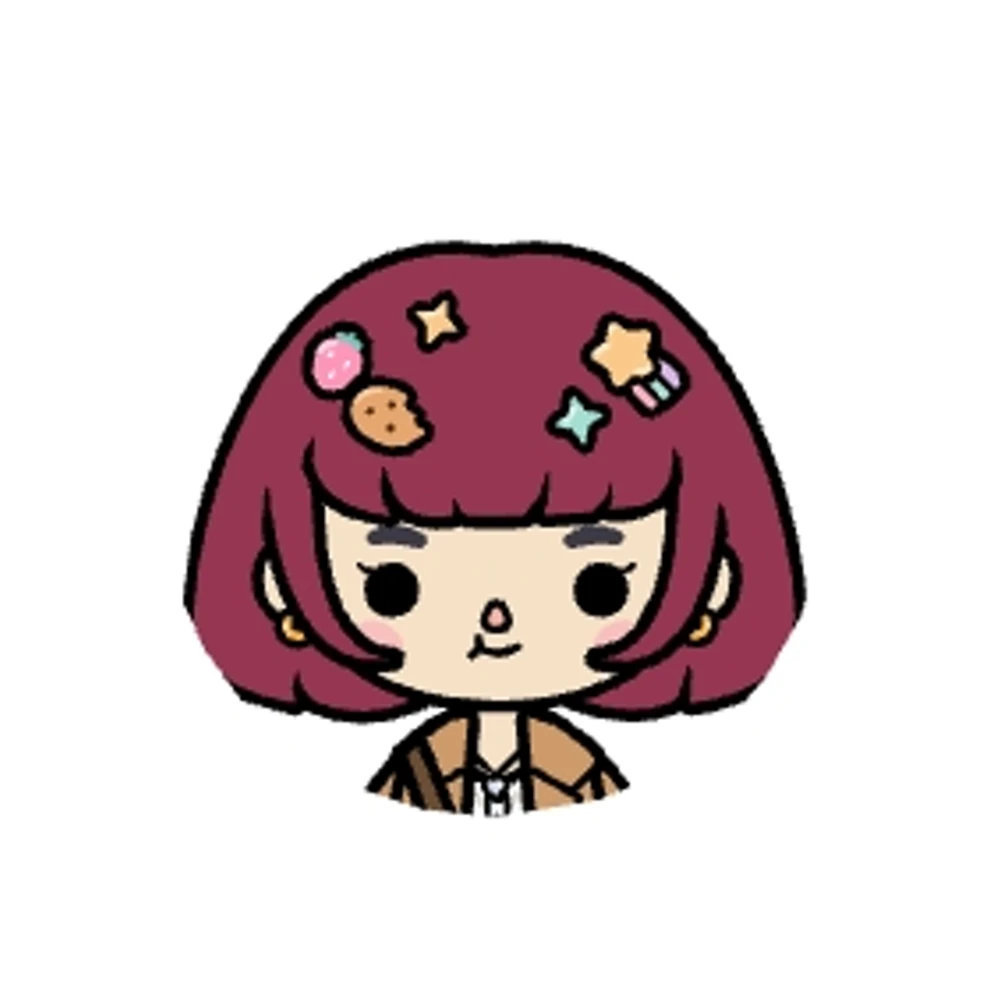 Low braids with a Hime cut hairstyle