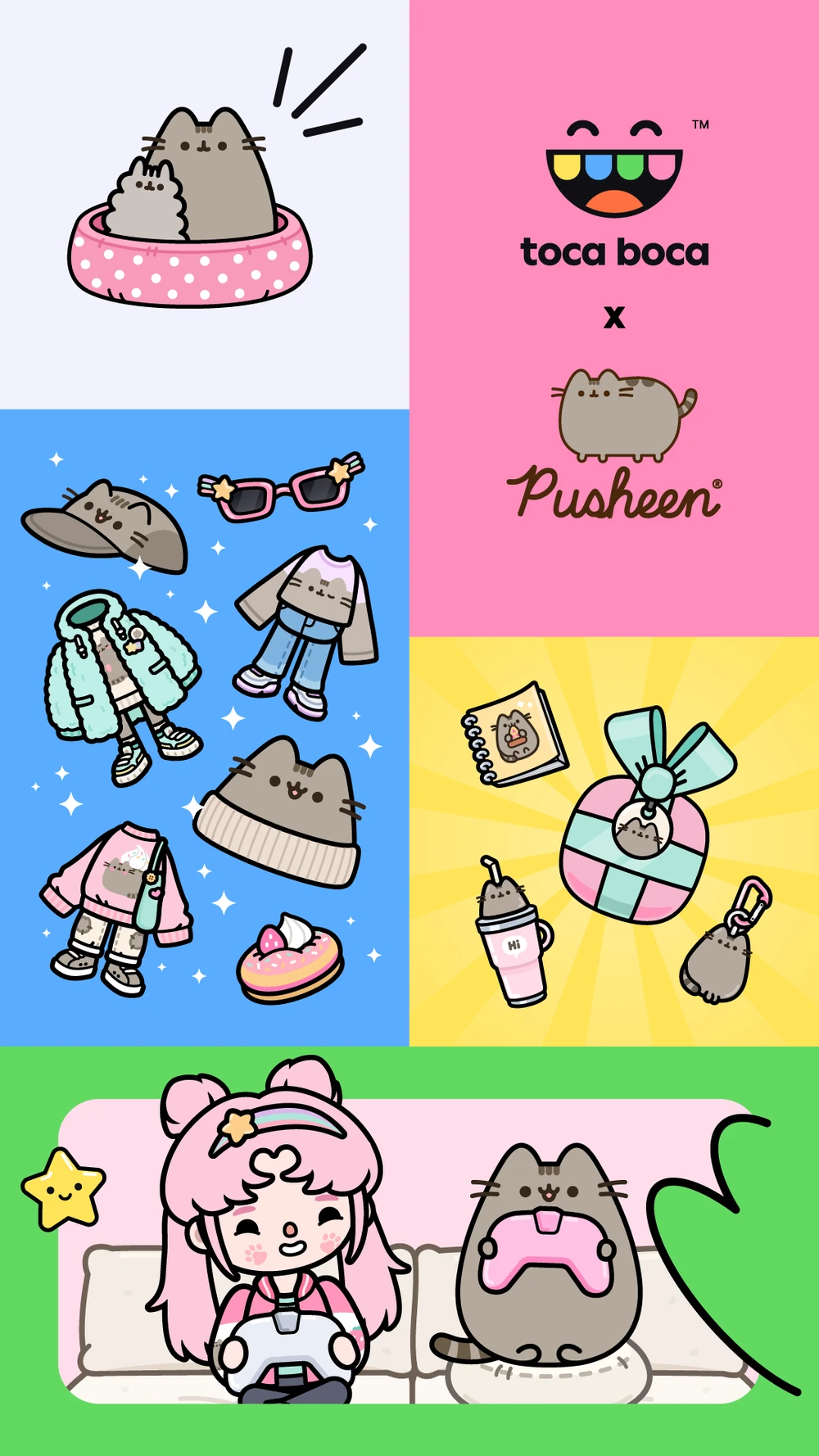 Pusheen x Toca Boca media asset showing accessory detail
