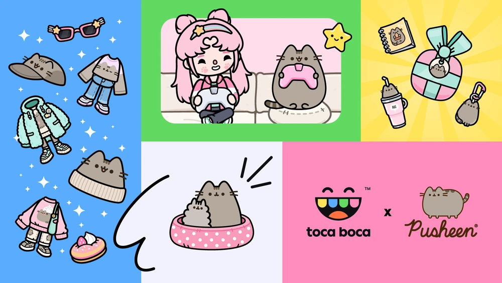 Pusheen x Toca Boca media asset showing room decoration