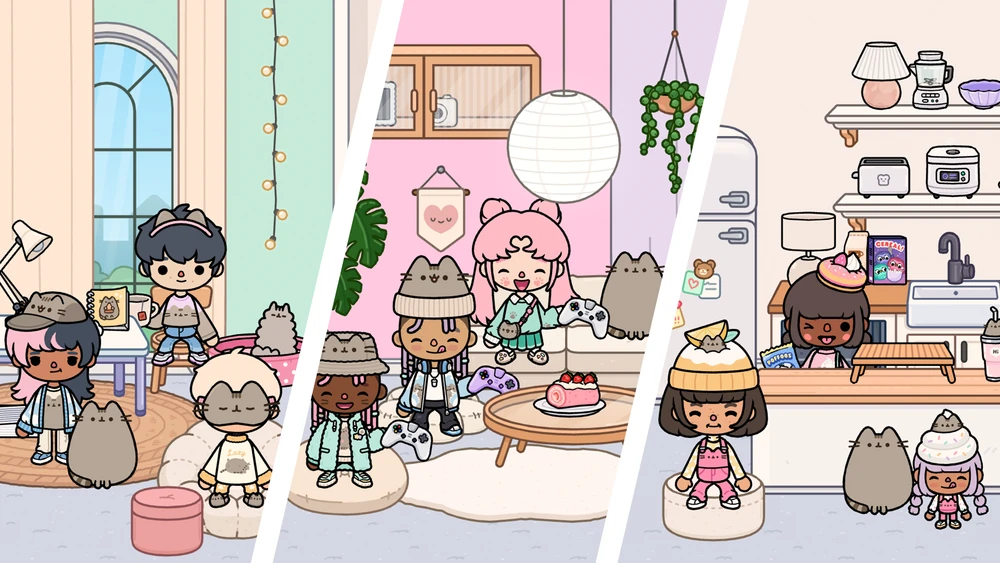 Pusheen x Toca Boca media asset showing cozy scene
