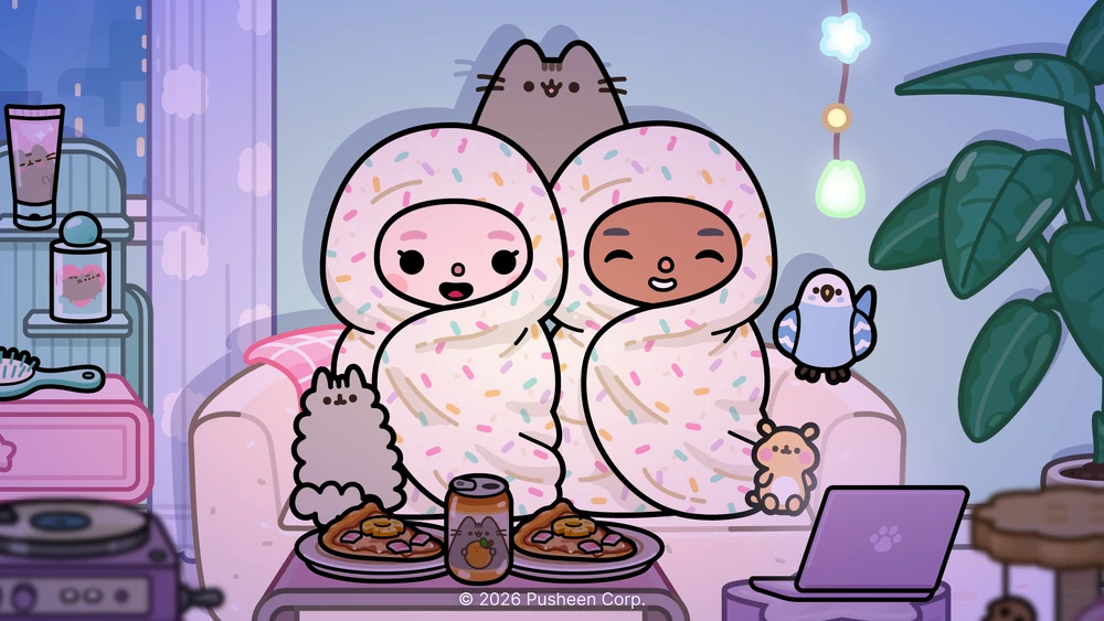 Pusheen x Toca Boca promotional image showing character customization