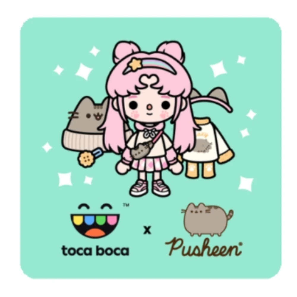 Pusheen Style Pack in-app shop icon with pastel outfits and cat-themed accessories