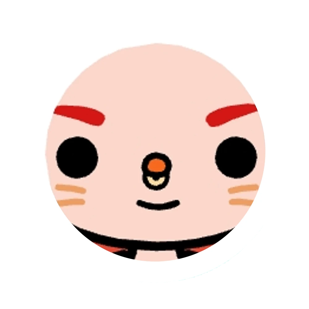 Whisker doodle face markings on a Toca Boca avatar