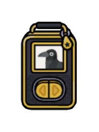 Toca Boca Home Designer Music Player playing Heather with gold-yellow note particle effects