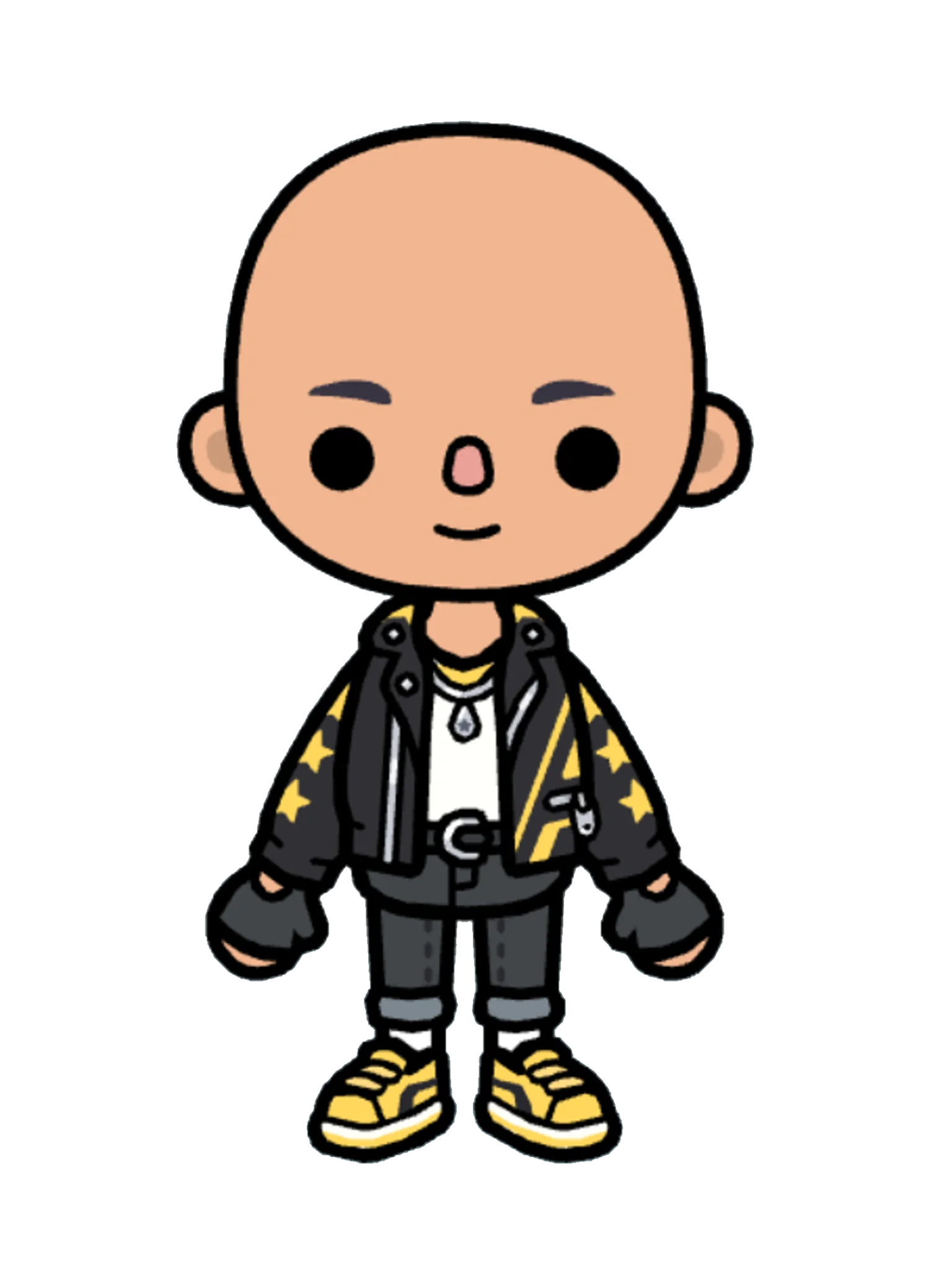 Character Creator Outfit 4 in Toca Boca — full-body view, base layer of the Never Ending Song music video look